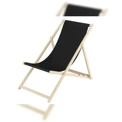Erst-Holz Buche-Liegestuhl, Gartenliege klappbar Strandstuhl Stofffarbe wählbar V-10-110schwarz