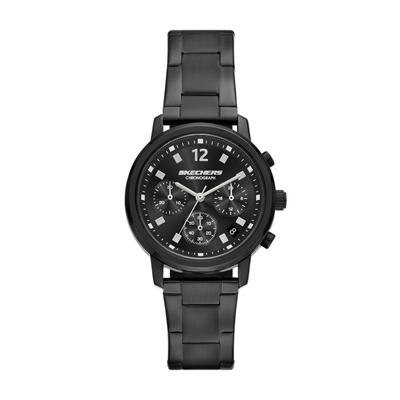 Chronograph SKECHERS "Laurelwood", schwarz (schwarz, schwarz), Armbanduhren, Damen, schwarz, Chronograph, Quarzuhr, Armbanduhr, analog, Tag, Stoppfunktion, 12/24-Std.-Anzeige