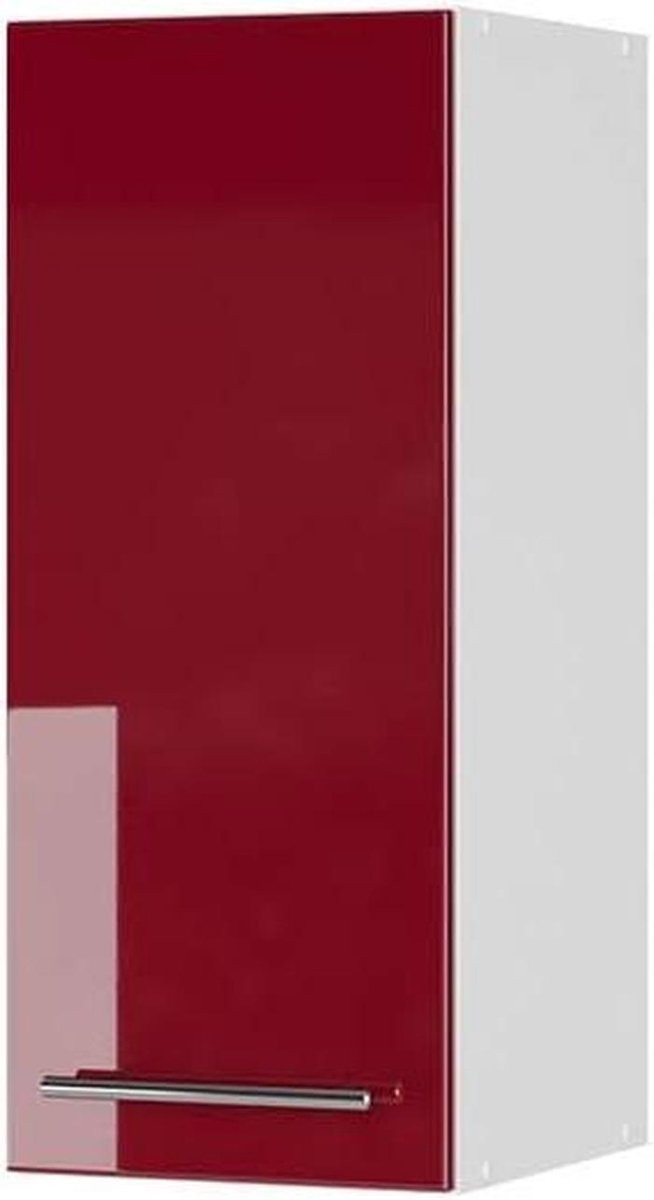 Bordeaux Hoogglans Keukenkast Wandkast met Softclose Scharnieren Breedte: 30 cm