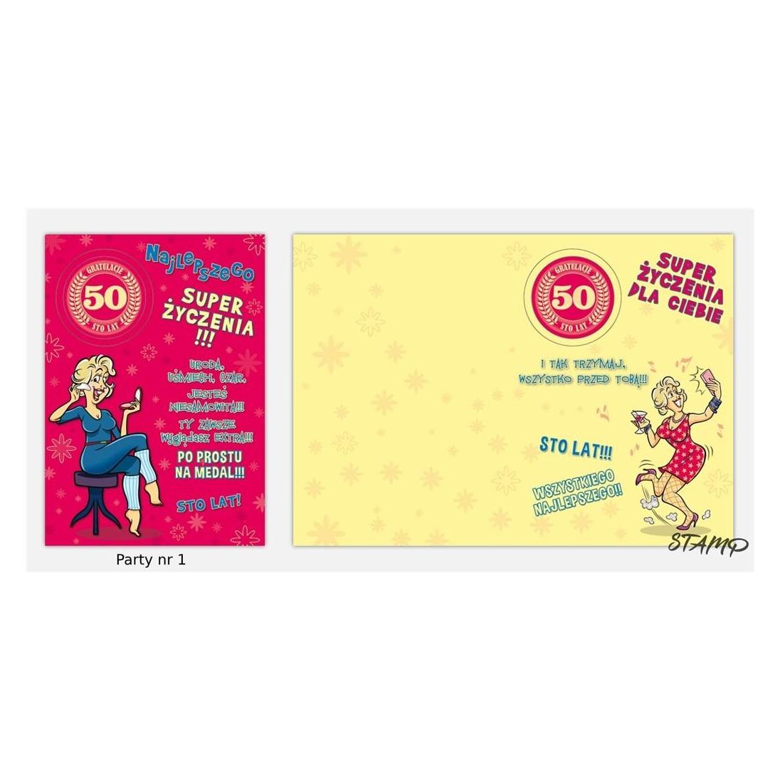 Stamp Partykarte mit Stickern B6 + Umschlag Geburtstag 50 wz01 (49613319)