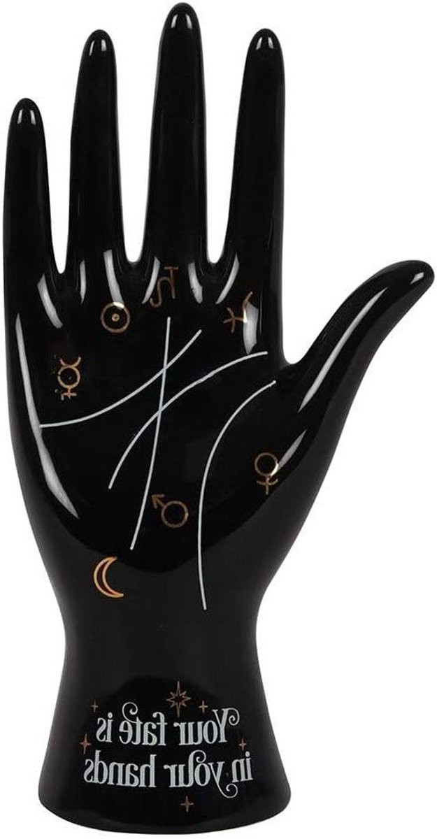 Keramische Hand Ornament Zwart - Klassiek Palmistry Design - Hand Decoratie voor op Tafel