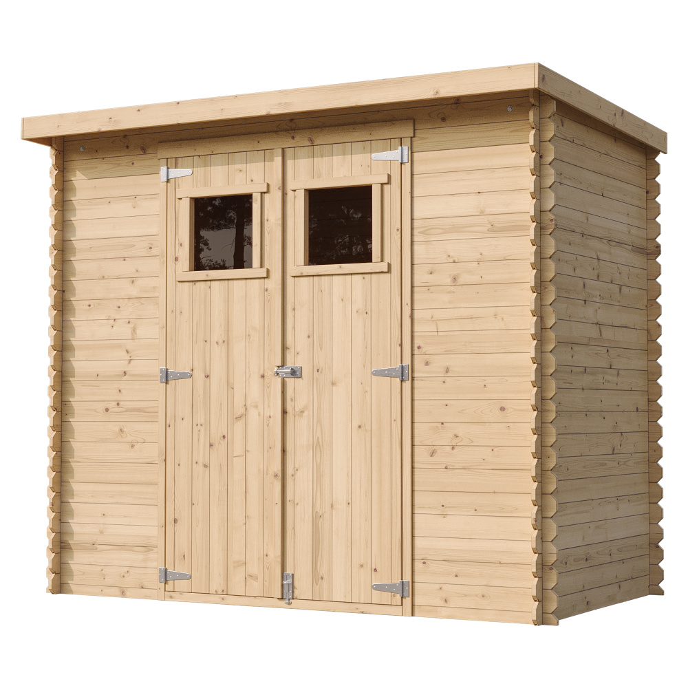 TIMBELA M310 Holzhaus Gartenhaus - Gartenschuppen Holz B239xL142xH200 cm/ 2,63 m2 Lagerschuppen für Garten - Fahrrad Schuppen - Wasserfestes Dach