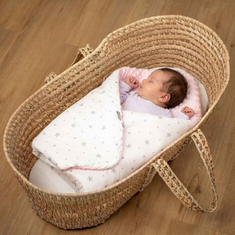 Sevira Kids Gigoteuse d'emmaillotage bébé en coton rose dès la naissance 4 moi Rose 75x6x75cm
