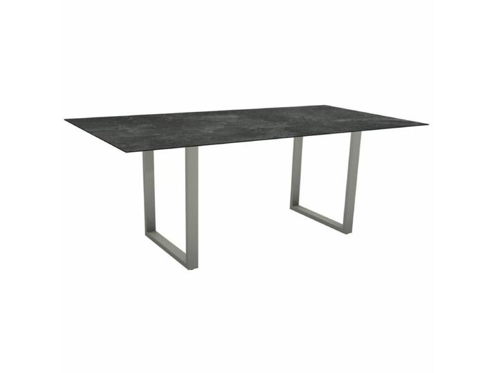 Stern Kufentisch Aluminium/HPL, graphit Industrial Tischbein mit Höhenausgleich