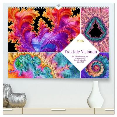 Fraktale Visionen (hochwertiger Premium Wandkalender 2026 DIN A2 quer), Kunstdruck in Hochglanz