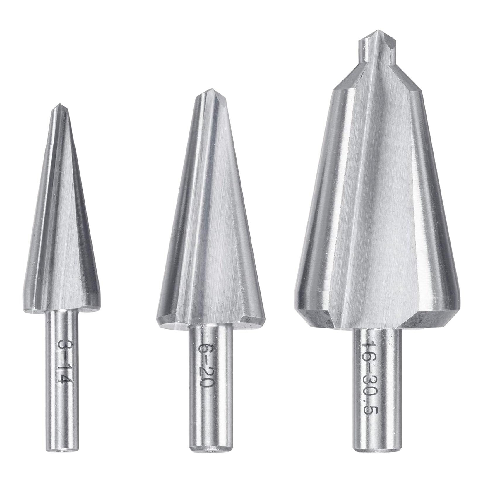 kwb HSS Blech-Schälbohrer Set, 3-teilig für Edelstahl, Konus-Bohrer stufenlos für hochlegierte Stähle
