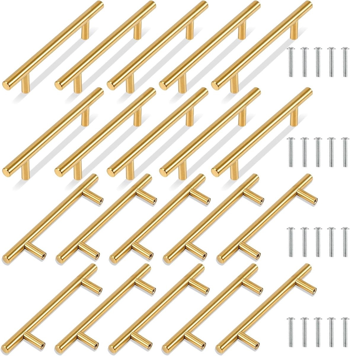 Dailygoods T-vormige deurgrepen 150mm breed - 20 stuks - kastgrepen