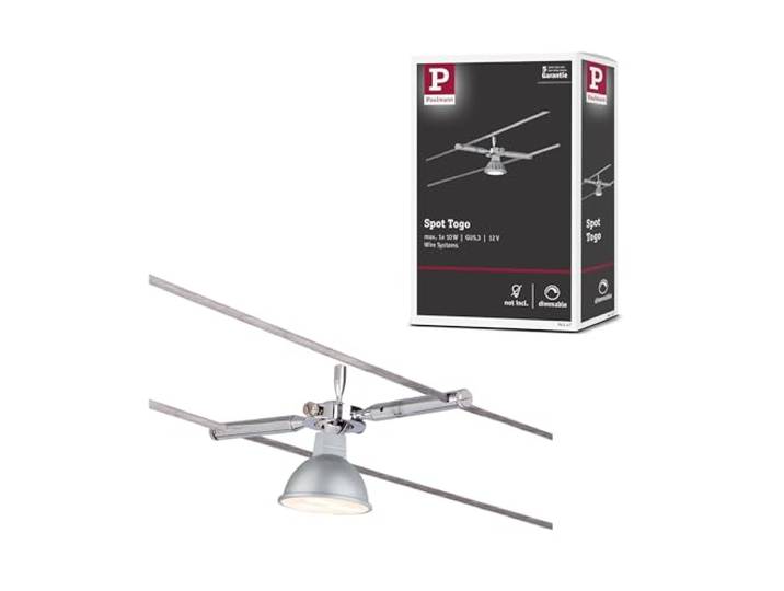 Paulmann 94147 kabelsysteem kabelverlichting Togo chroom aanvulling voor kabelsysteem kabelverlichting spot max. 10 W GU5,3 draadkabelsysteem zonder lampen