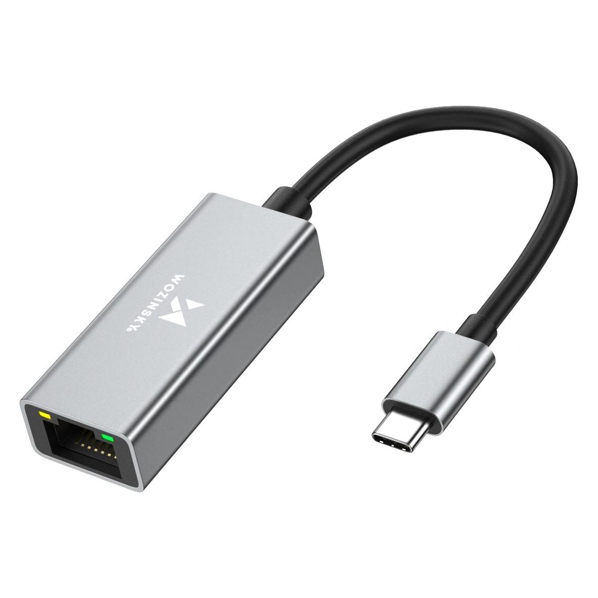 Wozinsky WAU-45C Ethernet-Netzwerkadapter LAN Gigabit RJ45 1000 Mbit/s (USB-C, RJ45 Gigabit Ethernet (1x)) (76467989)