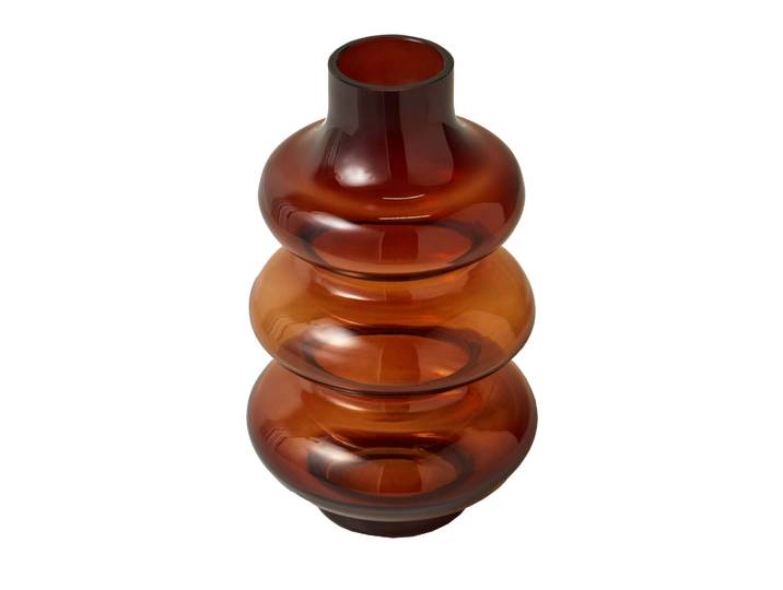 Vase ondulé en verre ambré - Blancheporte