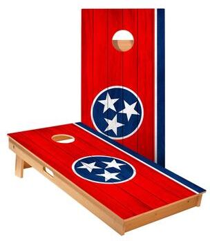 Skip's Garage Tennessee Flag Cornhole Boards