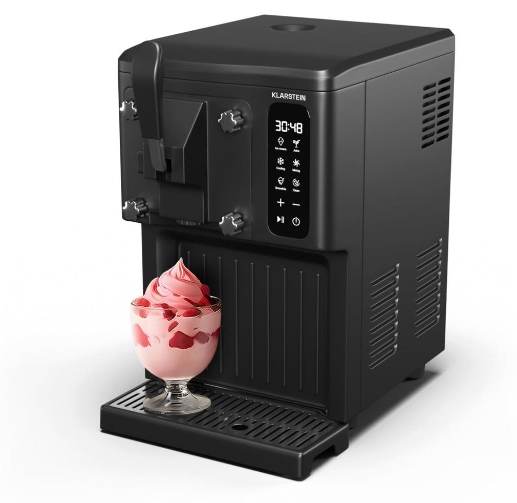 Eismaschine Softeismaschine Milchshakemaker - 1,5 l Behälter - Touchscreen - Schwarz - 3 in 1 Funktionen