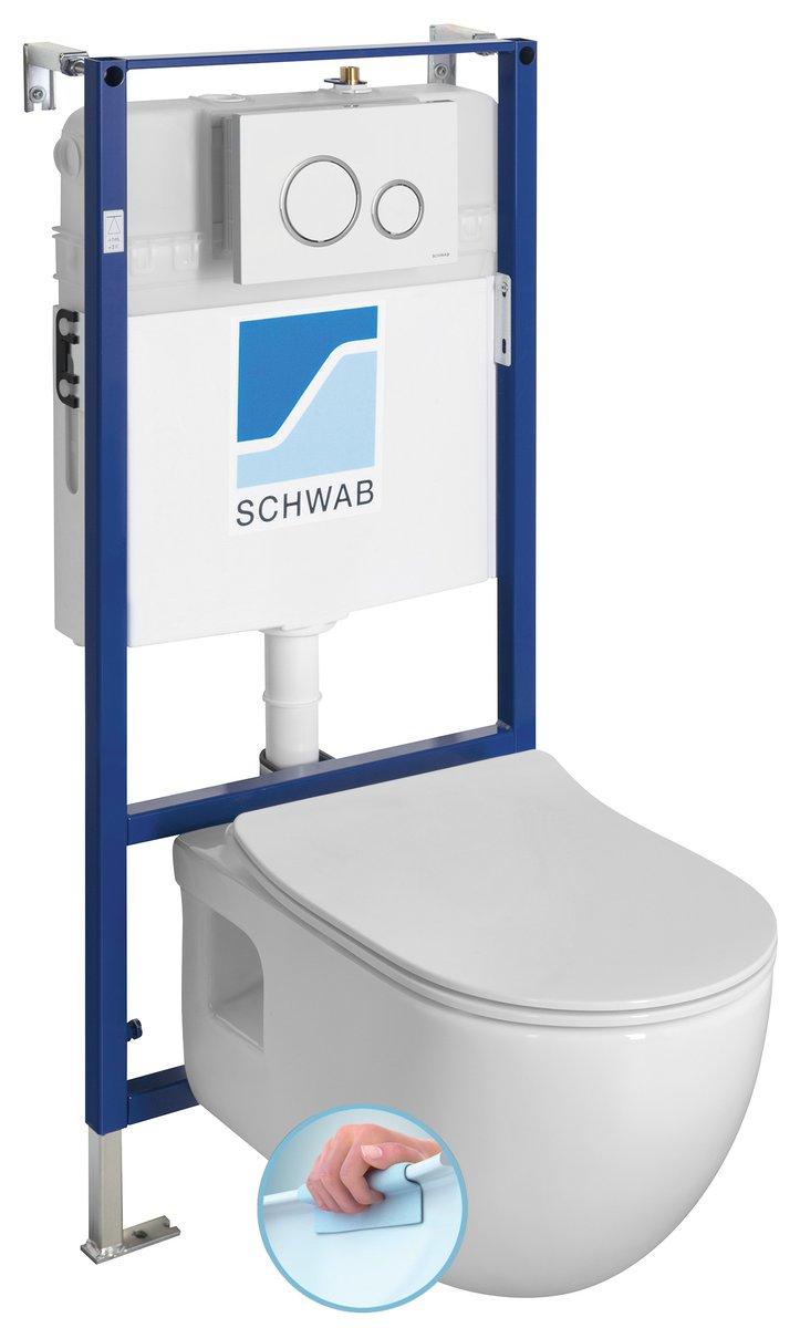 WC-Set, Wand-WC BRILLA spülrandlos, mit UP-Spülkasten, weiß