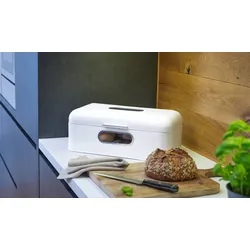 Retro-Brotkasten aus Metall "big" - weiß