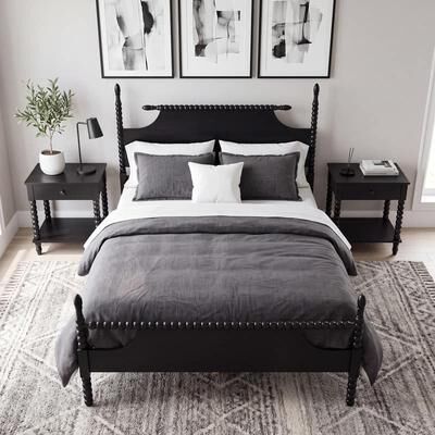 Duhome Elegant Lifestyle "Traditional 25"" W Spindle Leg Nightstand with Drawer and Open Shelf"
