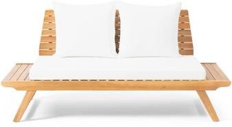 Sedona Outdoor Cushioned Acacia Loveseat by Christopher Knight Home