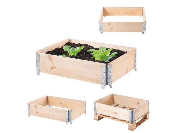 KADAX Cadre pour palettes en bois\, cadre en bois empilable\, cadre de décoration pour jardin\, parterre surélevé\, bac à plantes\, parterre de légumes\, parterre d'herbes (80 x 60 x 22\,5 cm)
