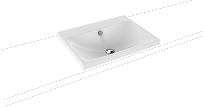 Kaldewei Silenio Aufsatzwaschtisch 903906003001 3040, 60x46x4cm, weiss Perl-Effekt, ohne Hahnloch