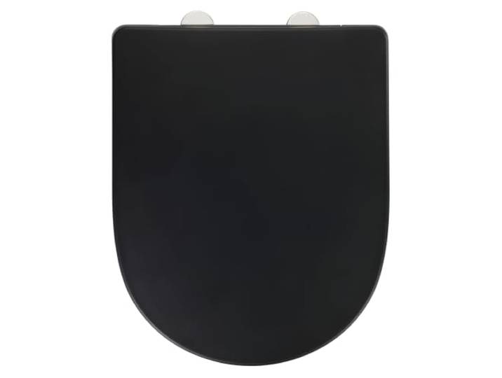 WENKO WC-Sitz Exclusive Nr. 3, Toilettensitz mit Absenkautomatik, passend für Villeroy & Boch O.novo und handelsübliche Keramiken, WC-Deckel aus antibakteriellem Duroplast, 36,5 x 45 cm, Schwarz