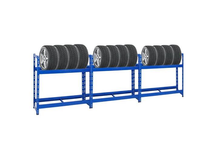 PROREGAL® Schwerlastregal MegaDeal Reifenregal Räderregal TIGER 100x110x35cm 8 Reifen 2 Ebenen, 3-tlg., Für Winterreifen Sommerreifen Allwetterreifen 150kg Fachlast