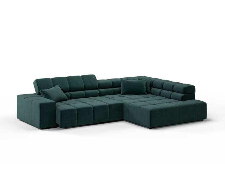 Candy Oregon Velvet Ecksofa motorische Sitztiefenverstellung