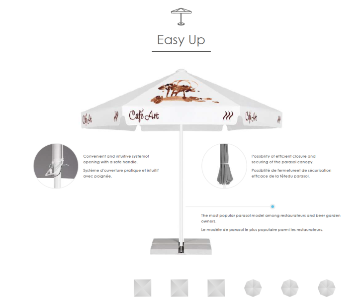 Parasol publicitaire professionnel pratique personnalisé