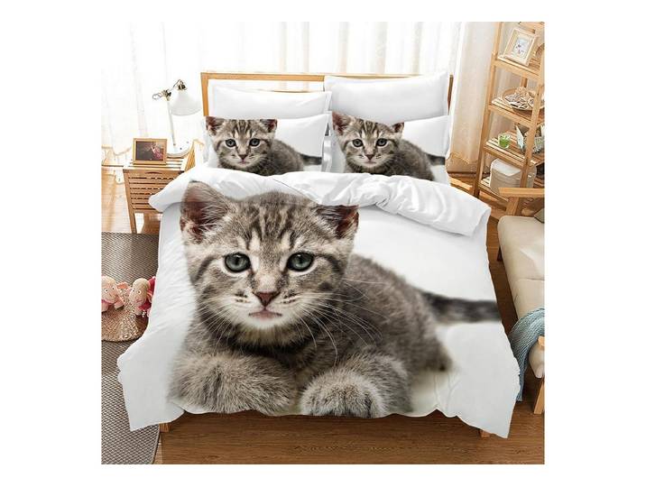 LuxusKollektion Kinderbettwäsche Bettwäsche Set Katze 220x240 cm