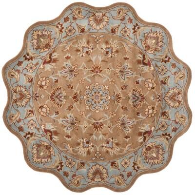 SAFAVIEH Handmade Heritage Traditional Brown/ Blue Wool Rug