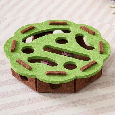 Uplift Essentials Interactive Cat Toy Maze Game And Felt Digging Puzzle green Round