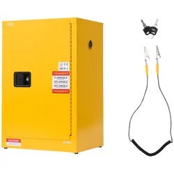VEVOR Brennbarer Lagerschrank 49,21 L, 59 x 46 x 90 cm Brandschutzschrank mit Verstellbarem Regal, Kaltgewalzter und Verzinkter Stahl-Brandschutzschrank, für Gewerbliche, Industrielle Nutzung, Gelb