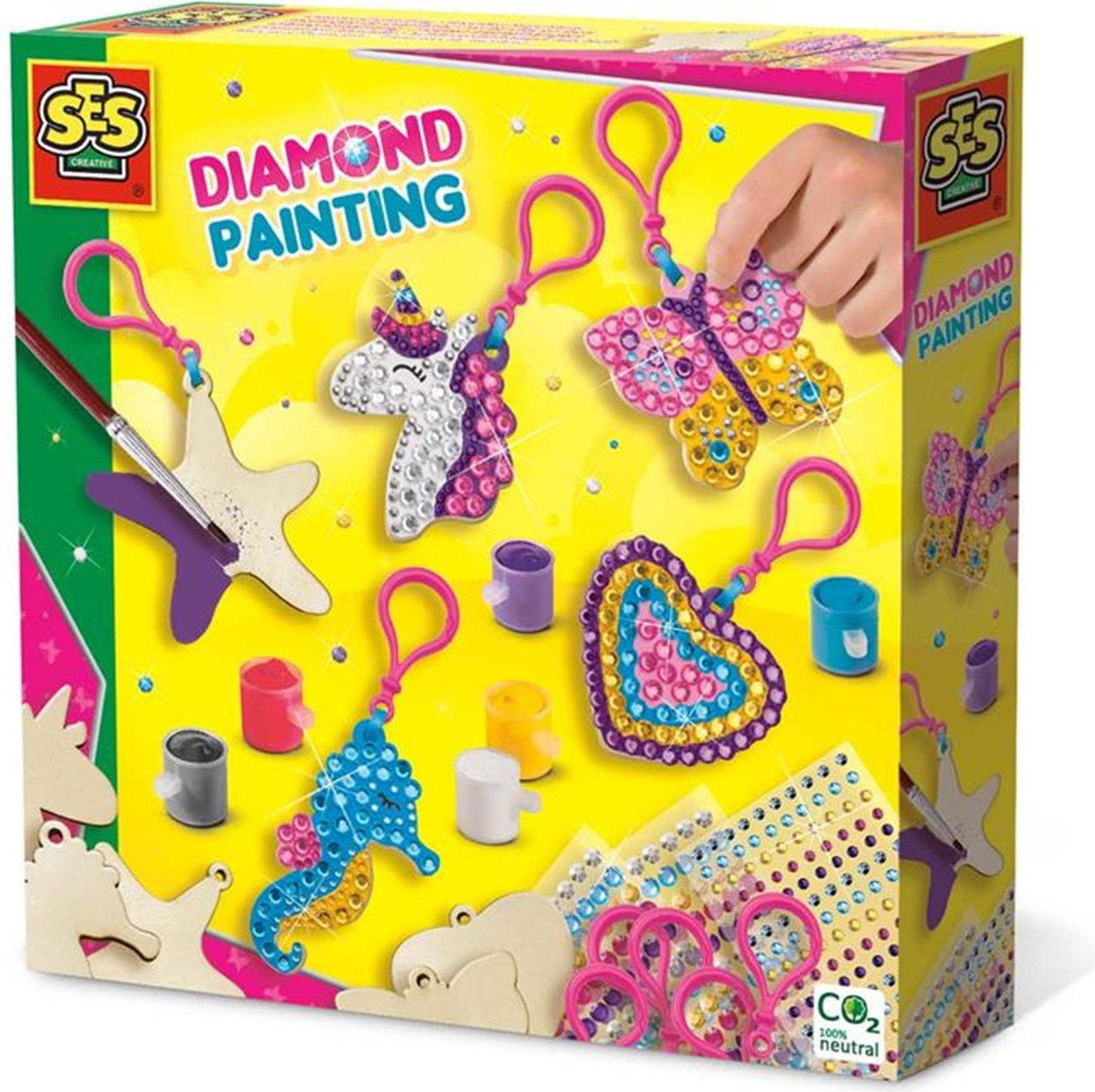 SES Creative Diamantverfijning sleutelhanger, meerkleurig