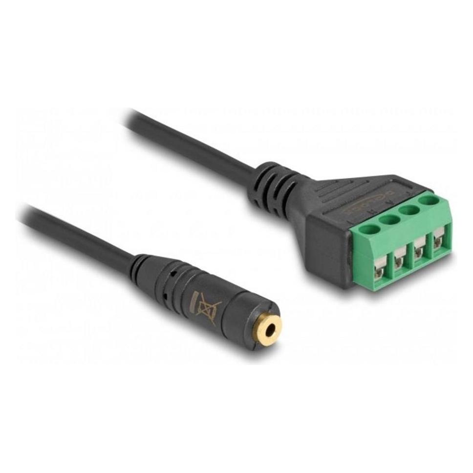 Delock Kabel Klinkenbuchse 2,5 mm 4 Pin zu Terminalblock Adapter 20 cm (66294)