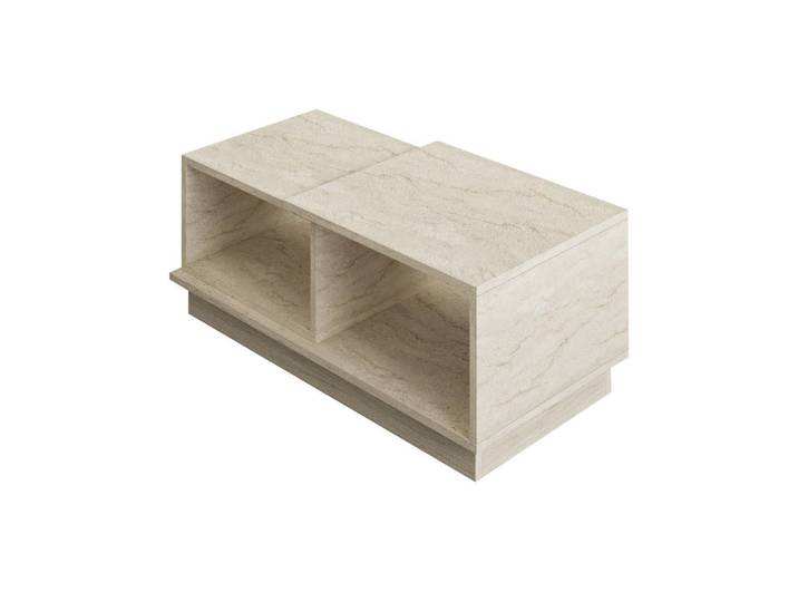 Livetastic Couchtisch, Beige, Travertinoptik, Sockel, 45x36x90 cm, einfacher Aufbau, Wohnzimmer, Wohnzimmertische, Couchtische