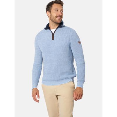 Strickpullover BABISTA "Pullover NOTAIO", Herren, Gr. M, blau (hellblau), Pullover Strickpullover