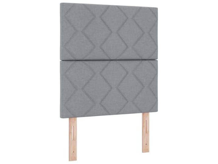 KKgypkn Boxspringbett mit Taschenfederkernmatratze und LED, Hellgrau, 80 x 200 cm, Stoffbezug