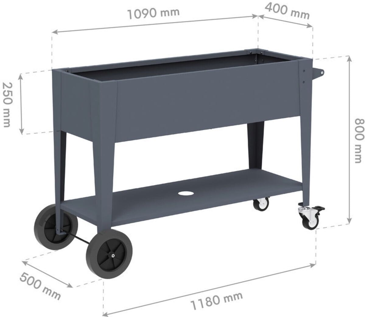 Westmann Hochbeet Mobila Plus 50 x 118 x 80cm anthrazit ; 50NRTH GmbH (WMHPS-25T4M)