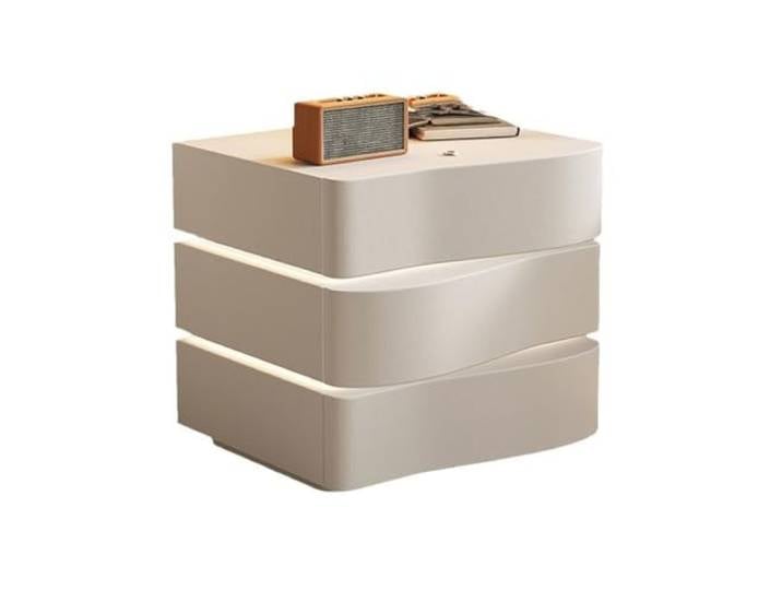 Nachtkästchen Lampe Schlafzimmer Schrank Wohnzimmer Sofa Beistelltisch Kleiner, schlichter cremefarbener Nachttisch