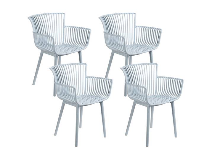 GARTENSTUHL 4er-Set Hellblau Pesaro