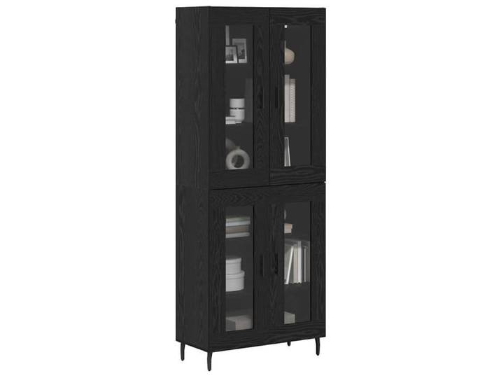 PROMOTION Buffet bahut/Armoire de salon - Commode - VENTE-FLASH - Haut Armoire 2 pcs Chêne noir Bois Aggloméré et Verre 896694
