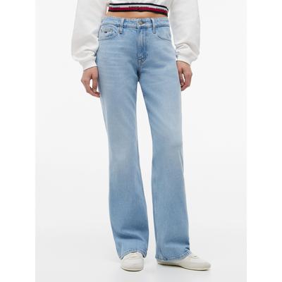 Bootcut-Jeans TOMMY JEANS "CLEO MID BOOTCUT BJ0111", Damen, Gr. 31, Länge 32, blau (denim light), Denim/Jeans, Obermaterial: 99% Baumwolle, 1% Elasthan, unifarben, lang, Jeans, Baumwollmischung, Bootcut, normal waist