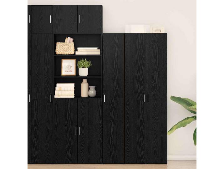 vidaXL Meuble haut noir imitation chêne\, 30 x 42\,5 x 185 cm