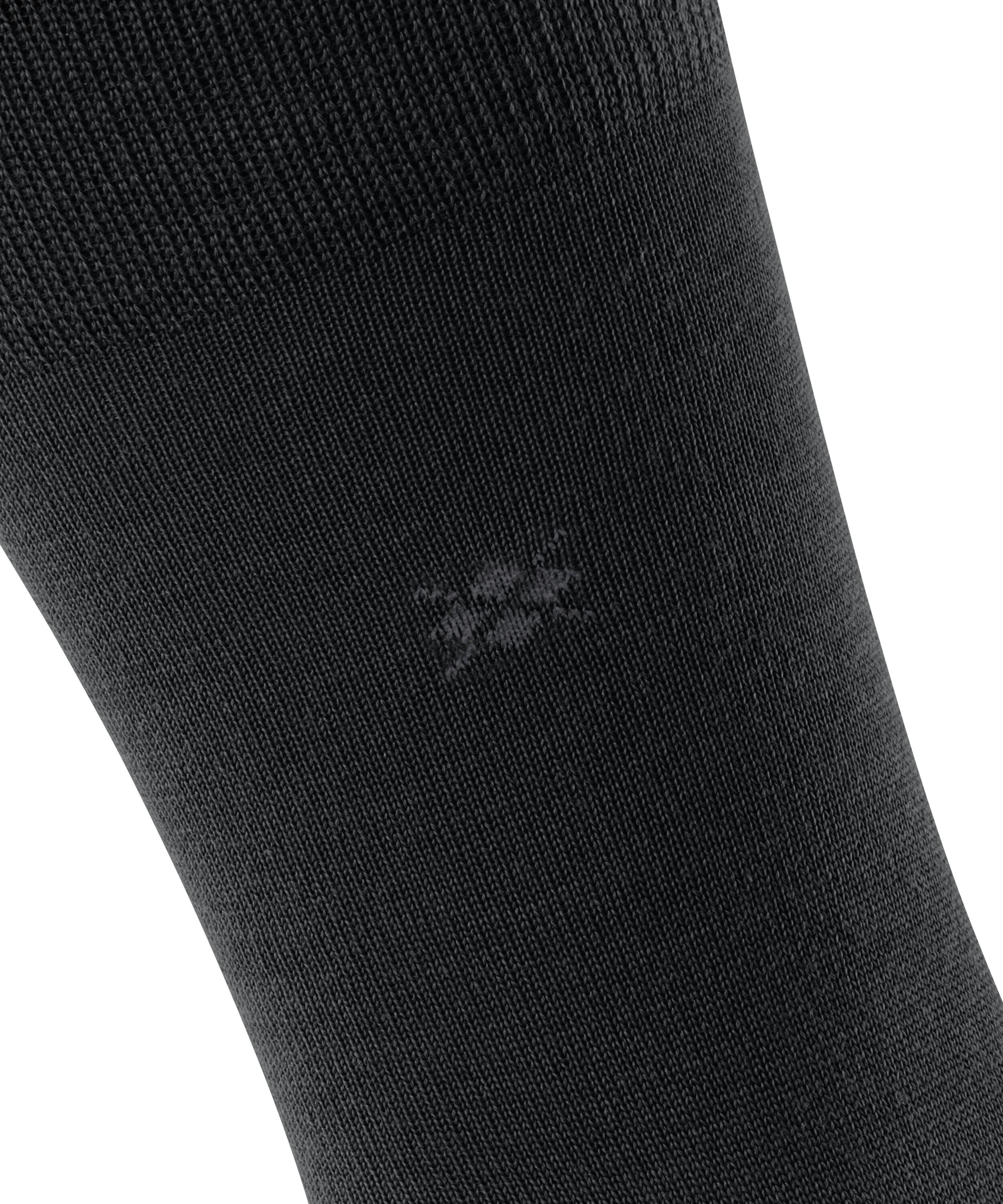 Socken BURLINGTON "Leeds", Herren, Gr. 40, Sockengrösse, schwarz, Baumwollmischung, unifarben, Socken Socken, mit Merinowolle, feuchtigkeitsregulierend, atmungsaktiv schwarz 40, Sockengrösse