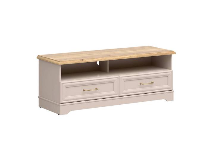 Petits-meubles Tv-Möbel Perle Kaschmir, Holzwerkstoff, 2 Schubladen, 124x47x44 cm, Wohnzimmer, TV Möbel, Lowboards, Lowboards stehend