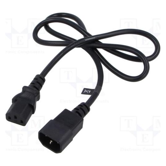 MPL POSAC-C13-C14-10: POS AC cable C13-QT3(10A)-C14-QZ3(10A) H05VV-F3G0,75 L=1000 black (1 m) (POSAC-C13-C14-10)