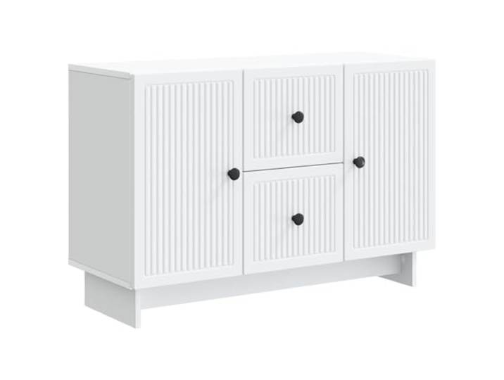 Makastle Sideboard Wohnzimmer 89 x 34,5 x 60 cm Weiß Holzwerkstoff mit 2 Schubladen und 2 Türen