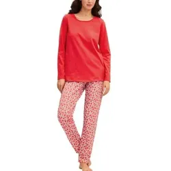 Calida Lovely Nights Pyjamas Rot Muster Baumwolle Small Damen