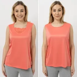 JERYMOOD HOMEWEAR 2 Tops ohne Arm Mikrofaser mit Spitzendetails