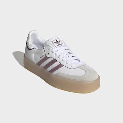 Sneaker ADIDAS ORIGINALS "SAMBAE", Damen, Gr. 36, cloud weiß, maroon, grau one, Leder, Schuhe Sneaker