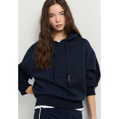 Kapuzenpullover PEPE JEANS "Kapuzenpullover BALIT", Damen, Gr. M, dulwich blau, 60% Baumwolle, 40% Polyester, Pullover Kapuzenpullover
