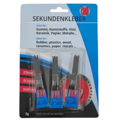 Sekundenkleber 3er-Pack Superkleber Vielzweckkleber Alleskleber Flüssigkleber 3